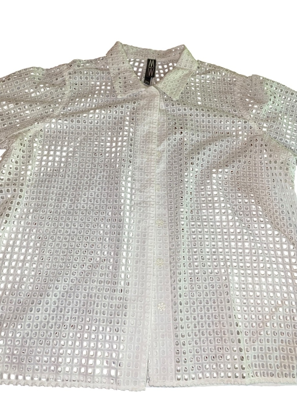 Marla Wynne Eyelet Top Women’s 16W Preppy Coastal Grandmacore Luxury Summer - Picture 2 of 7
